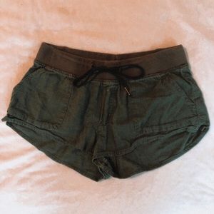 Military green shorts